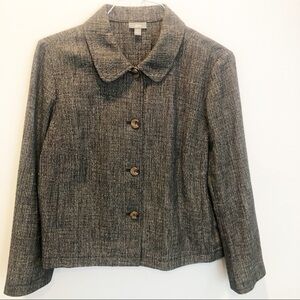 J. Jill Linen Blend Button Front Jacket Size Medium